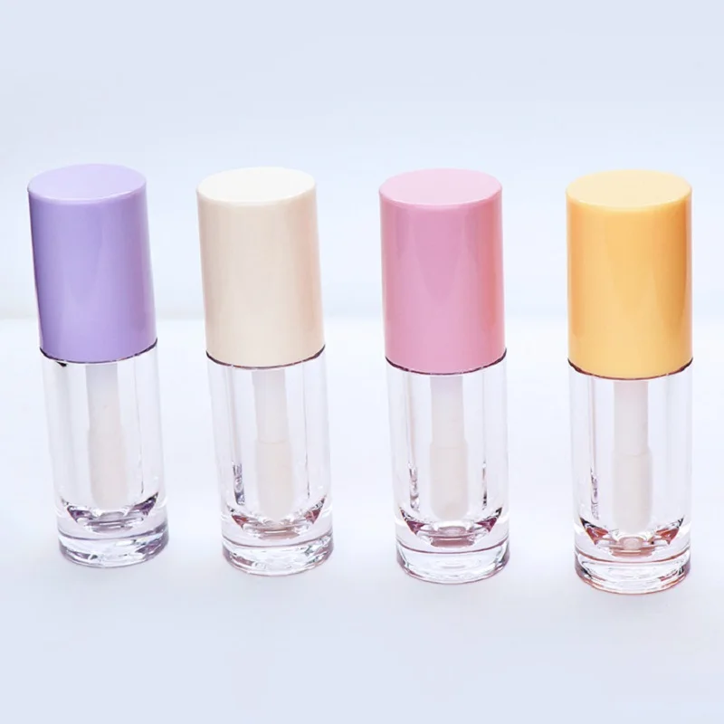 6.5ml Container Lip Glaze Bottle Purple Pink Creamy White Yellow Black White Lid Clear Tube Makeup Tool Lipgloss Base Empty