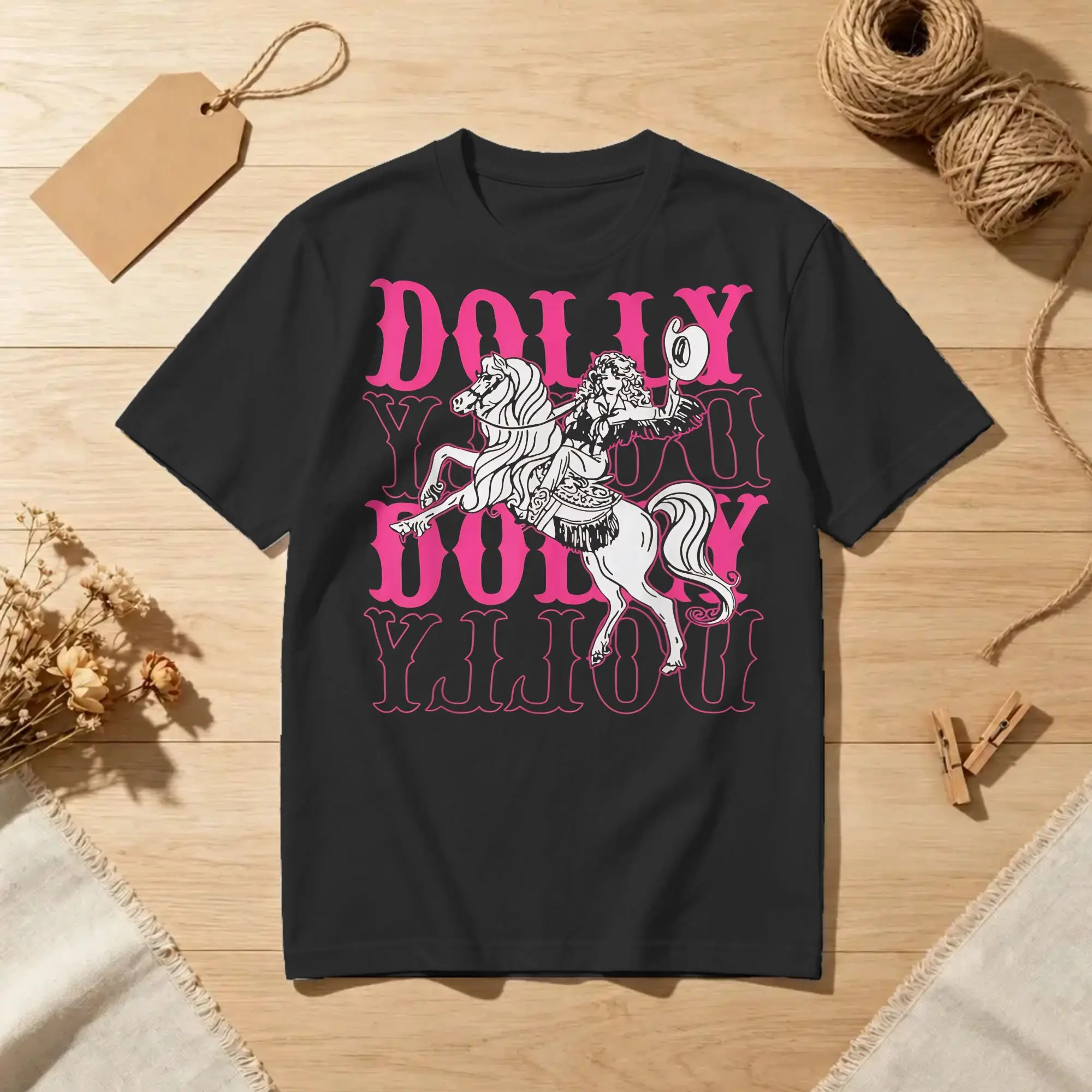 Vintage Live Music Retro 80s D-Dollys for Men Women T Shirts Dolly Parton Funny Tee Shirt Short Sleeve T-Shirt 100% Cotton Tops