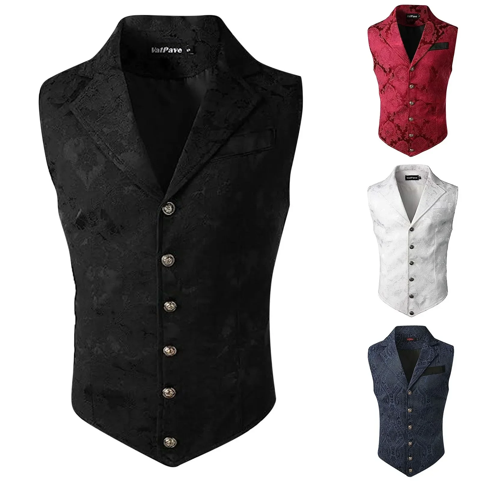 2024 Mens Victorian Suit Vest Steampunk Gothic Waistcoat Men\'s Casual Vest Stage Performance Costume Evening Dress