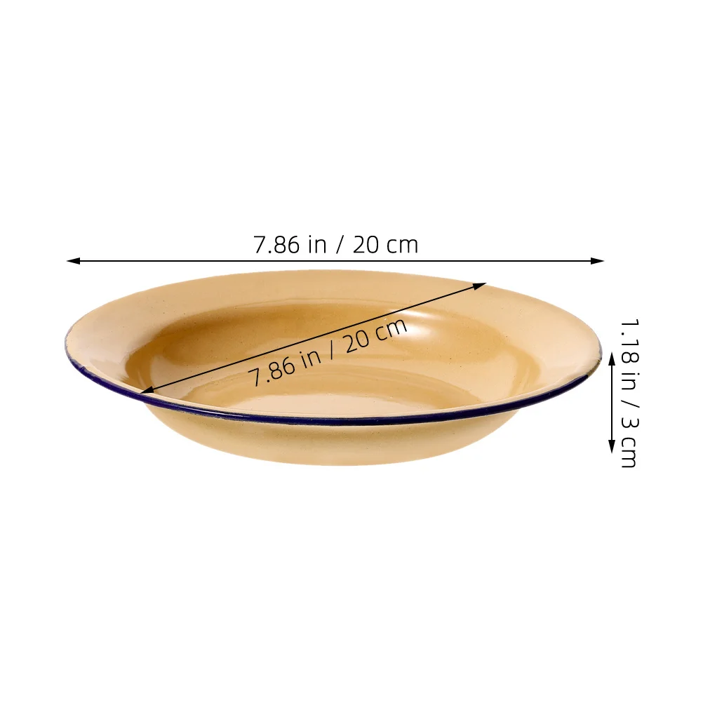 

4Pcs Enamel Plates Decorative Snack Serving Dishes Vintage Style Food Plates Home Kitchen Restaurant Food Tray