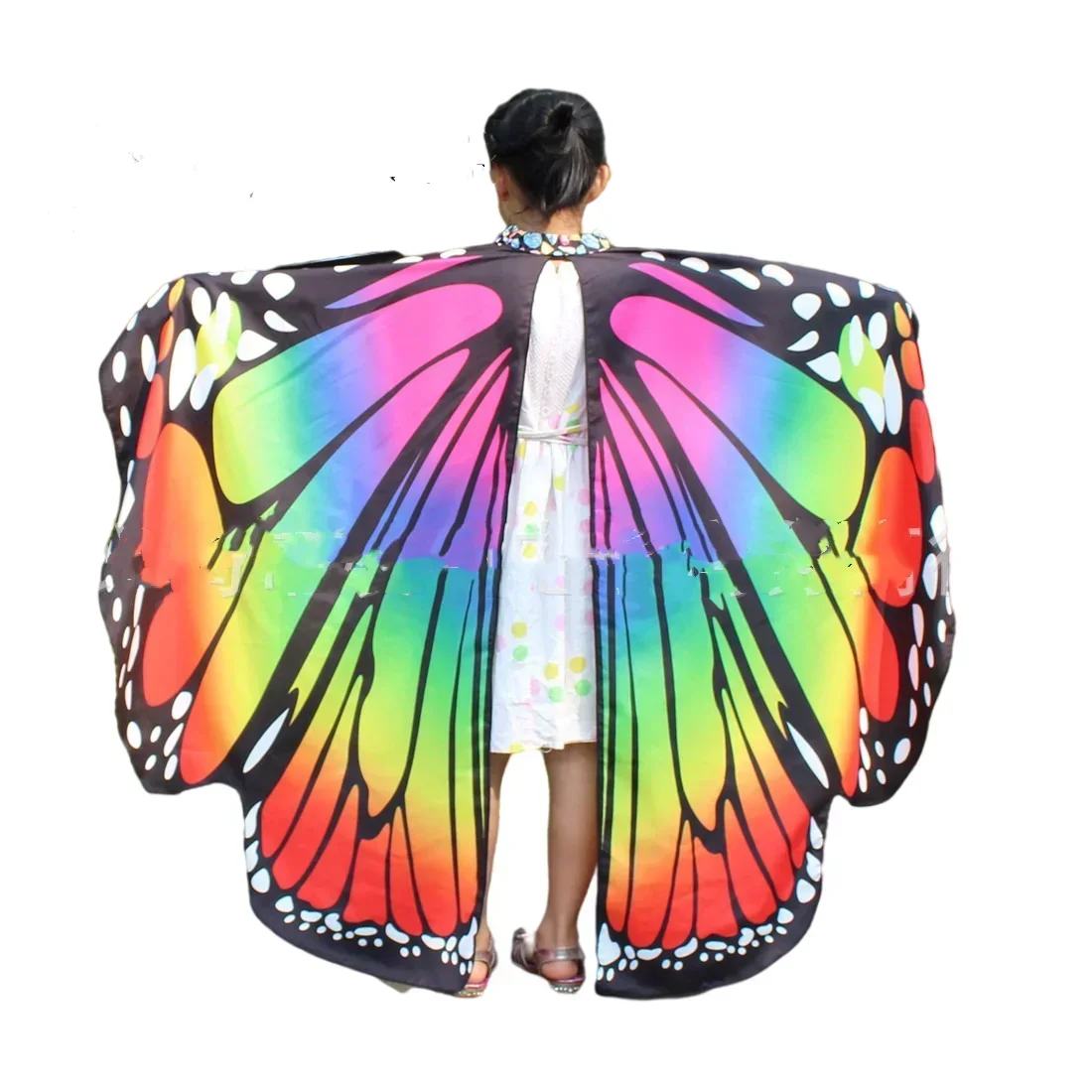 

Soft Fabric Butterfly Wings Shawl Fairy Children Nymph Pixie Costume Accessory Girls Dress-up Shawl Cloak Costume Colorful Print