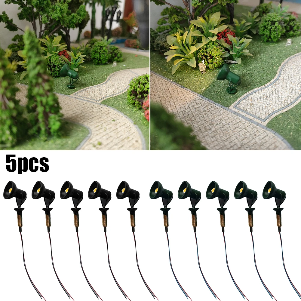 สปอตไลต์สปอตไลท์อุปกรณ์เสริม 5 ชิ้นสีดํา/สีเขียวรุ่นแทนที่ด้วยเสาทองเหลืองตกแต่งอาคารไฟน้ําท่วม