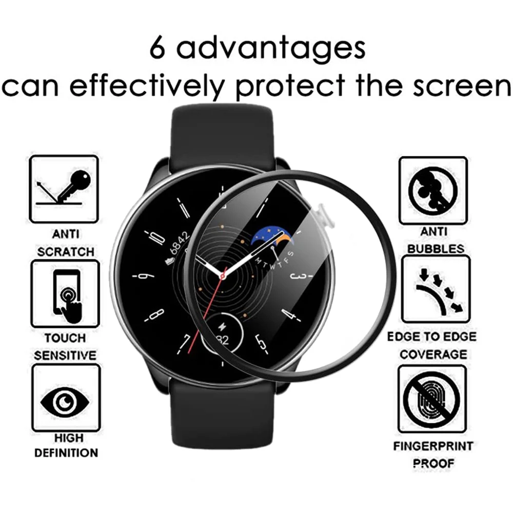 Película protectora de pantalla 3D para reloj inteligente Huami Amazfit GTR Mini, película suave de protección de pantalla, no vidrio templado, 1/2/3 Uds.
