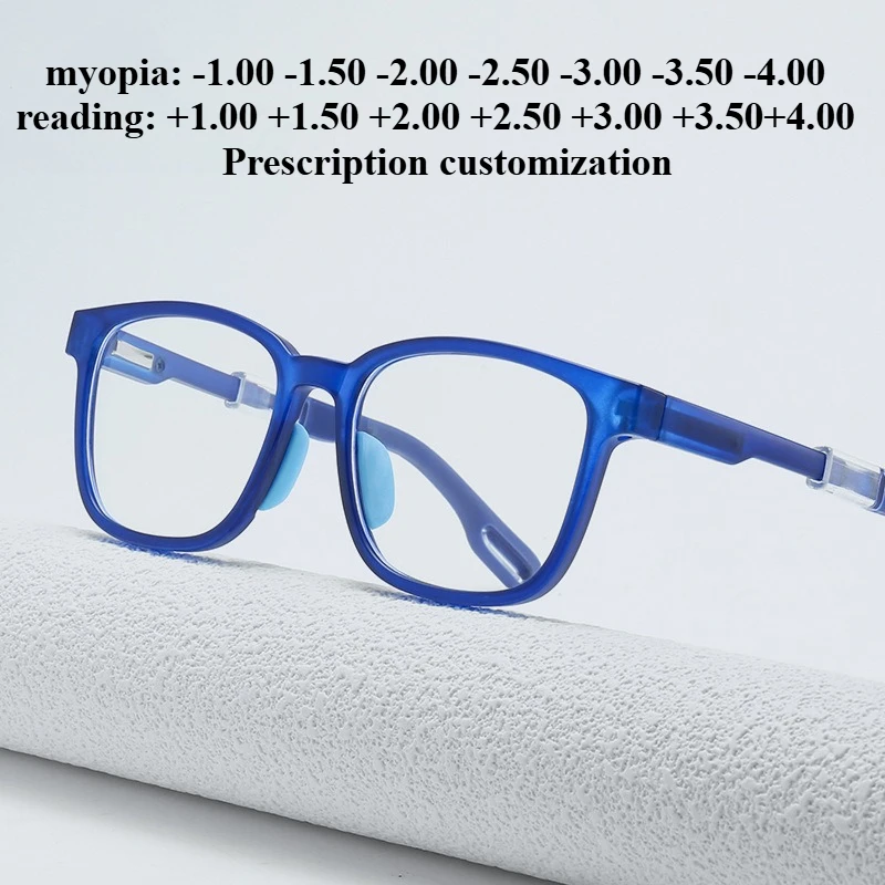48-mm-Lesebrille mit kleinem Brillenglas und Blaulichtfilter, individuell angepasst für Myopie, Astigmatismus und Sehstärke.