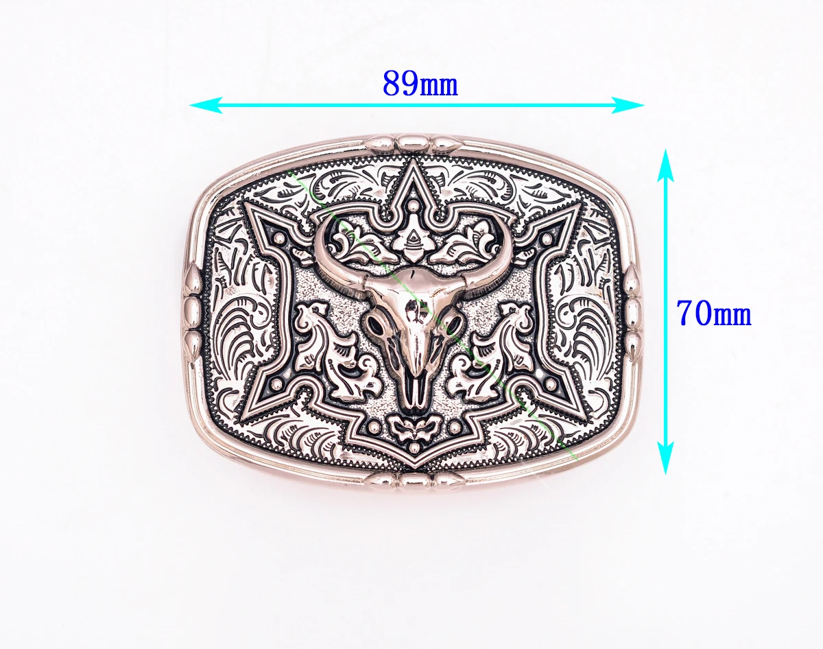 

89*70mm Men's Texas Longhorn Bull Head Rodeo Cowboy Cowgirl Western Shine Leather Leathercraft Belt Buckle fit 40 mm strap