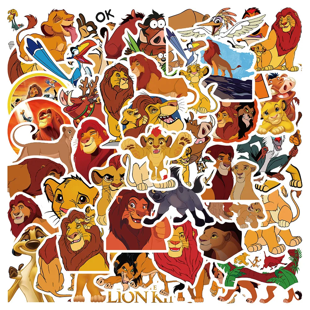 

10/30/50pcs Disney The Lion King Cartoon Stickers Decals DIY Graffiti Skateboard Laptop Suitcase Waterproof Kids Sticker Packs