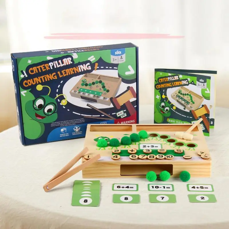 Caterpillar Counting Educational Toys for Kids, Montessori, Hand Eye Coordination, Cognitive Toys, Cognitive, Aged 3