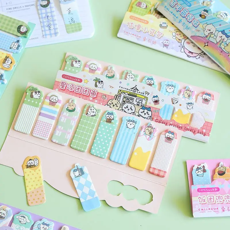 Bloc de Notas Adhesivas Anime Chiikawa, Notas Adhesivas para Escribir, Bloc de Notas Removible, Papel para Notas, para Oficina, Escuela, Kawaii, Hachiware, Usagi