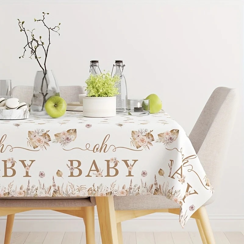 1pc,wedding decorations,summer decoration,garden decor for outside,outdoor decor,Bohemian Baby Shower Tablecloth,130*220cm Plast