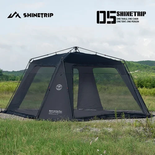 Imagen 2 del producto Tienda de campaña ShineTrip de gran tamaño, tienda de instalación rápida, impermeable, a prueba de sol, con revestimiento de plata, dosel para acampar, domo automático, tienda de campaña serie 05