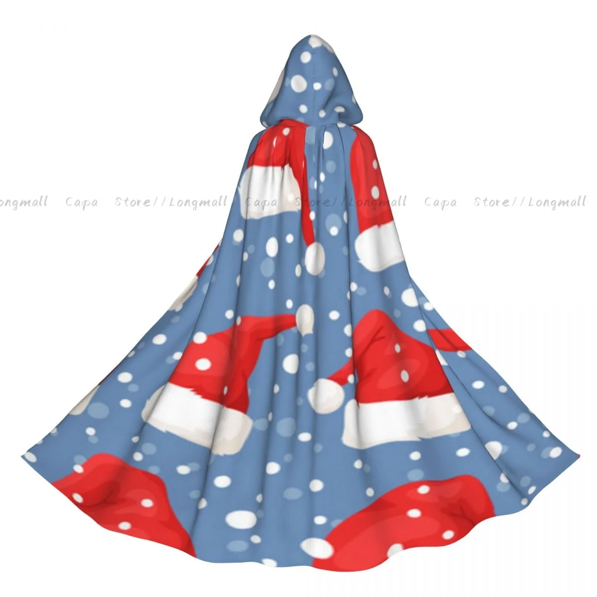 

Christmas Hats And Snow Cartoon Cloak Hooded Cosplay Costume Halloween Adult Long Party Cape