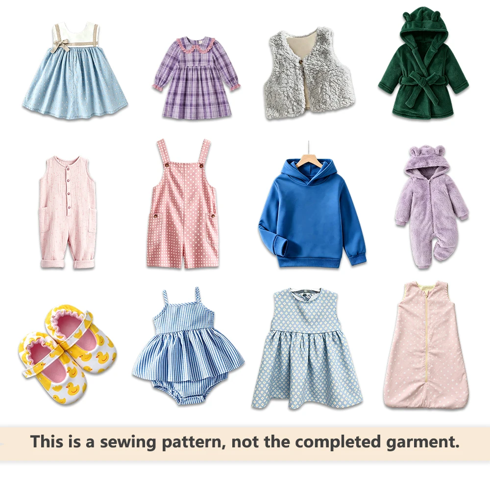 Mini Size 13-in-1 Clothing Sewing Pattern Bundle – All Styles Shown in Images, with Step by Step Instructions for Beginners, Mul