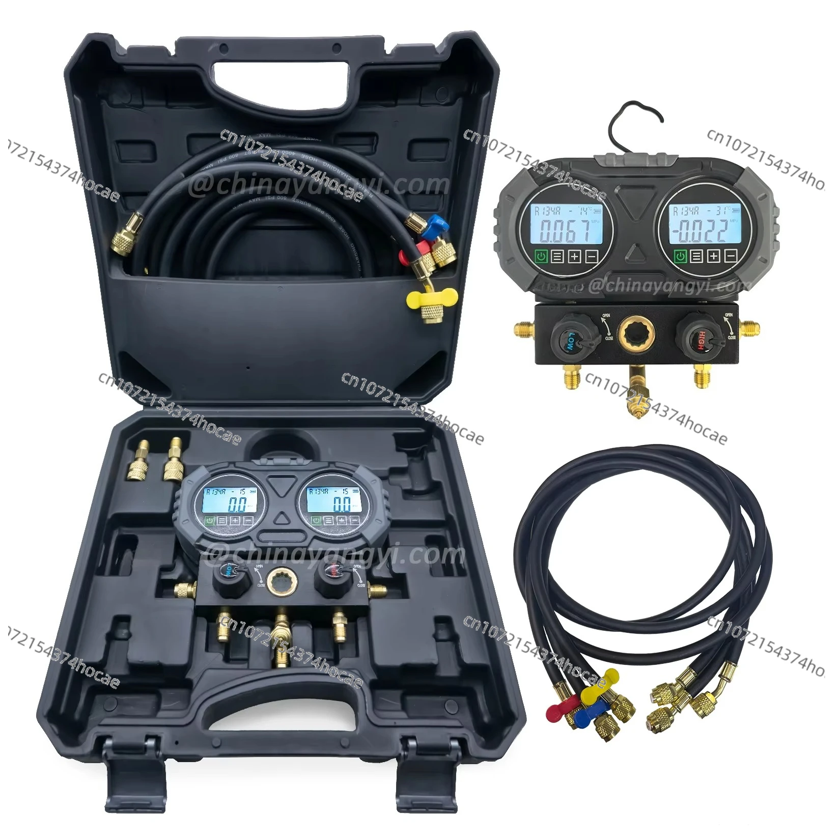 Cyfrowy zestaw manometrów do klimatyzacji dla czynników chłodniczych R134A/R410A/R1234YF/R290/R600