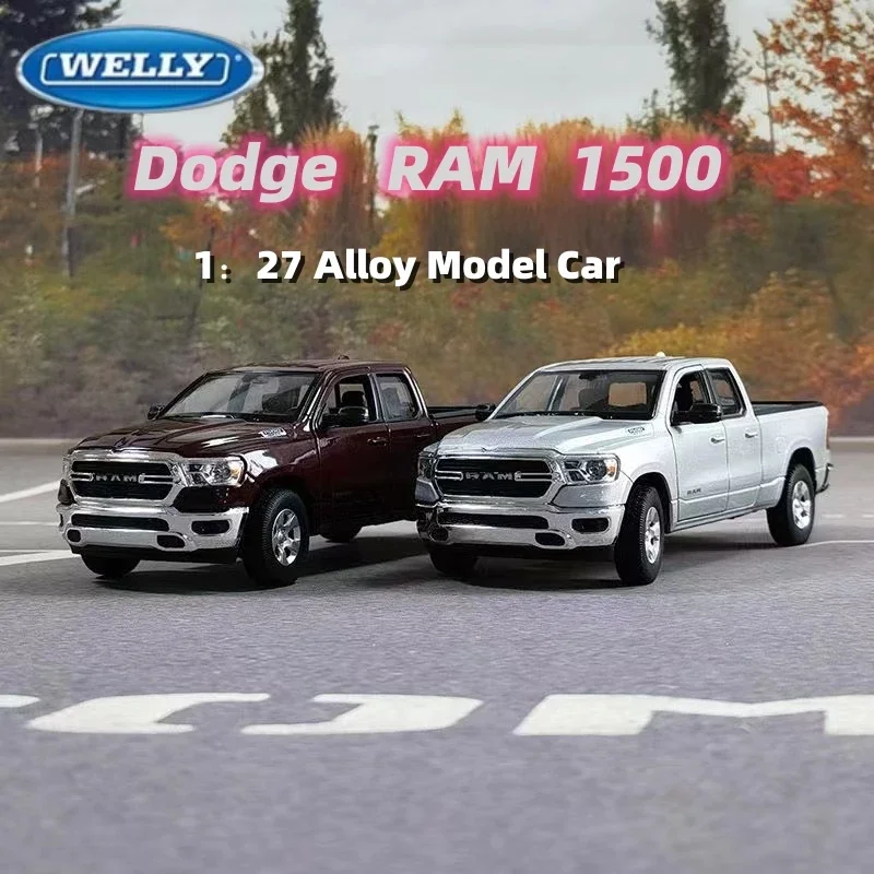 Welly 1/27 Dodge RAM 1500 Alloy Pickup Car Truck Model Diecast Metal Off-road Vehicles Car Model Simulation Collection Kids Gift