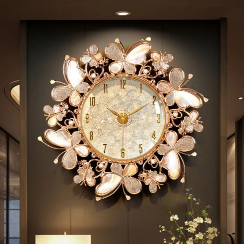 White Round Wall Clock Premium Glass Elegant Living Room Digital Clock Luxury Modern Design Orologio Da Parete Home Decor Items
