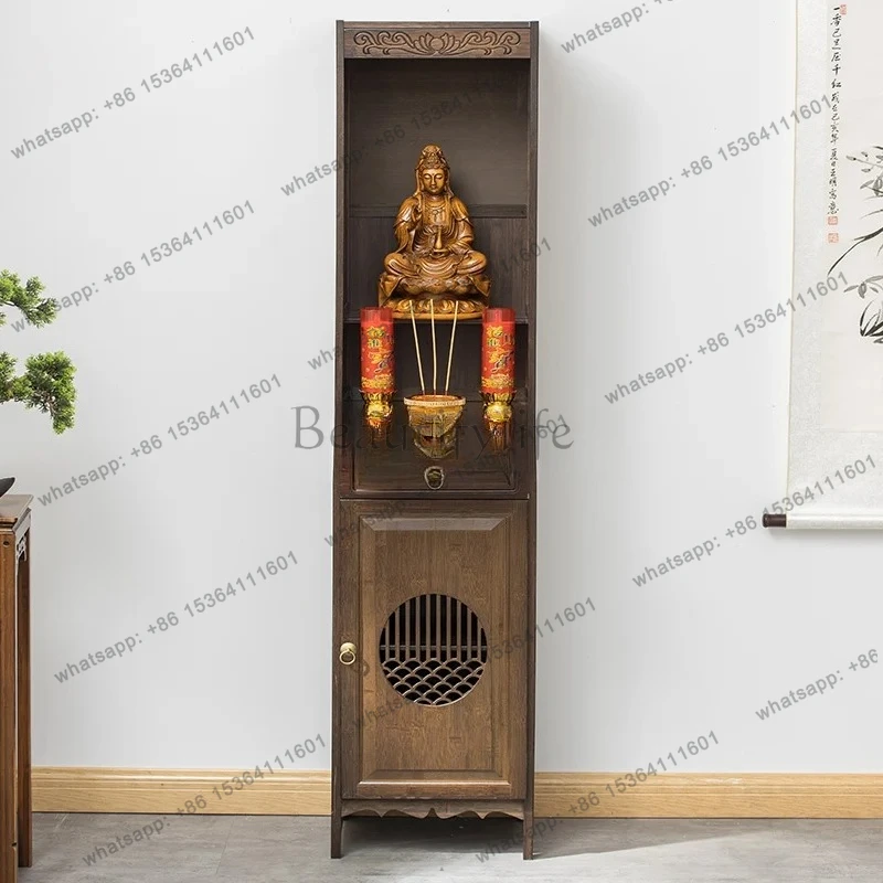 yj7 Buddha statue worship platform shrine cabinet vertical cabinet economical household God of Wealth Guanyin Bodhisattva cabine
