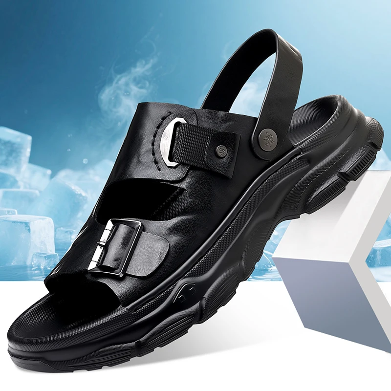 

Men's Thick-Soled Fashionable Korean Style Trendy Casual Beach Shoes and Slippers