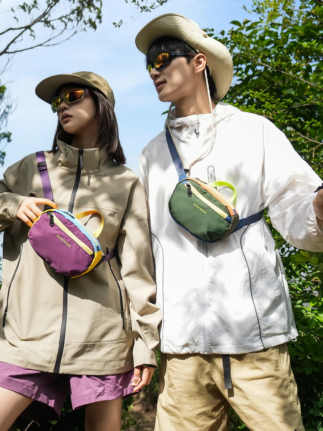 カジュアルアウトドアユニセックス軽量クロスボディバッグ夏ドーパミンカラーブロックチェストバッグ多用途クールな小型バッグ男性と女性用
