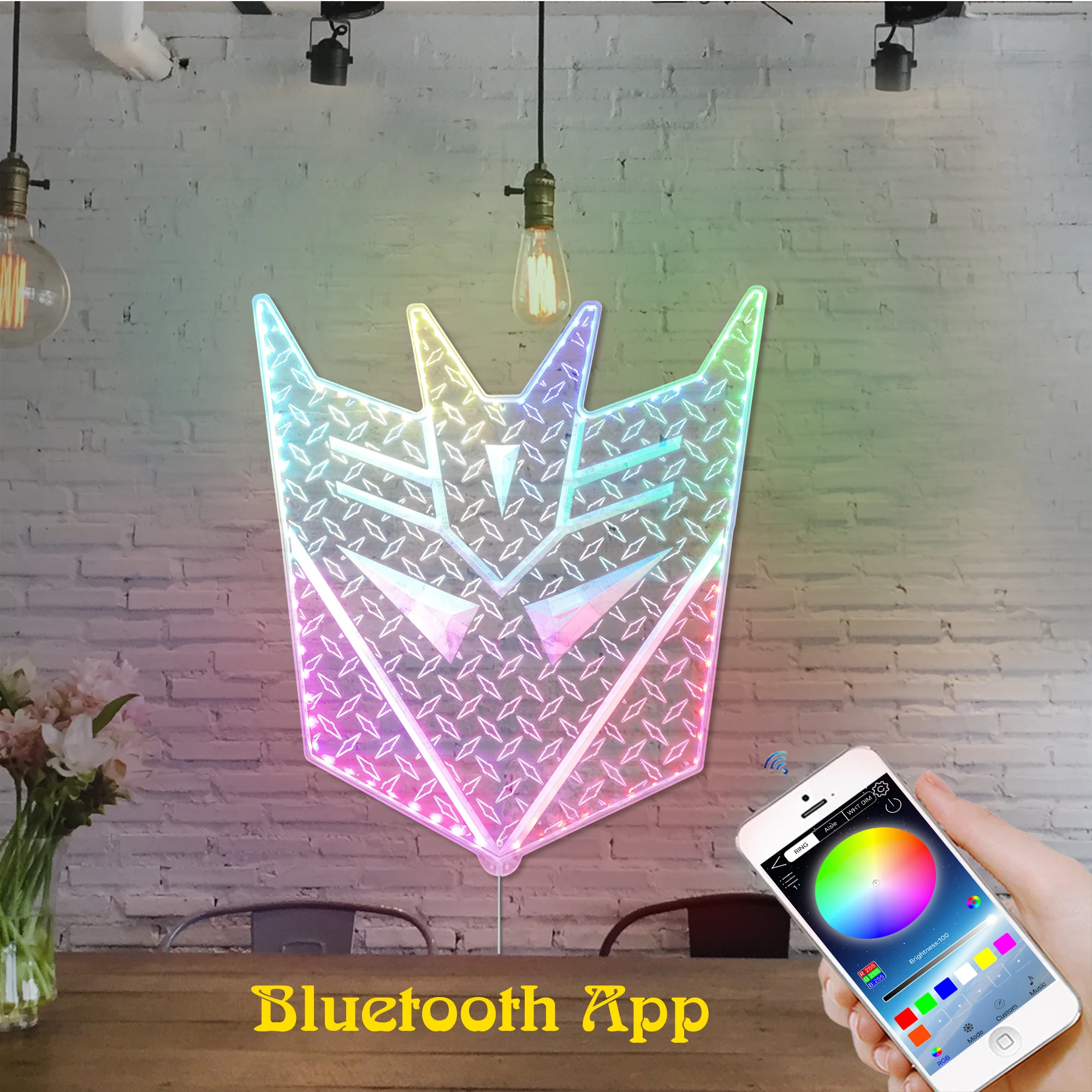 Transformerprime Dynamic RGB Edge Lit LED Sign, Game Room Decor, Gaming Night Light