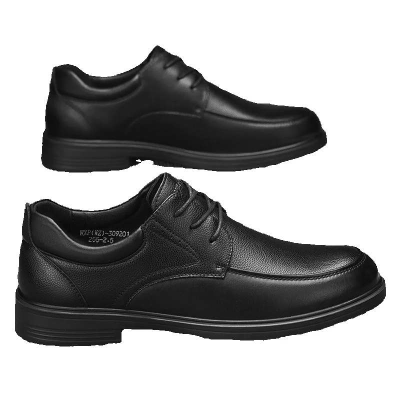 Pull-back Shoes Men's Black Leather Shoes 2026 Spring New Trendy Versatile Leather Shoes Casual Leather Shoes Shiny Shoes_vogvips.com