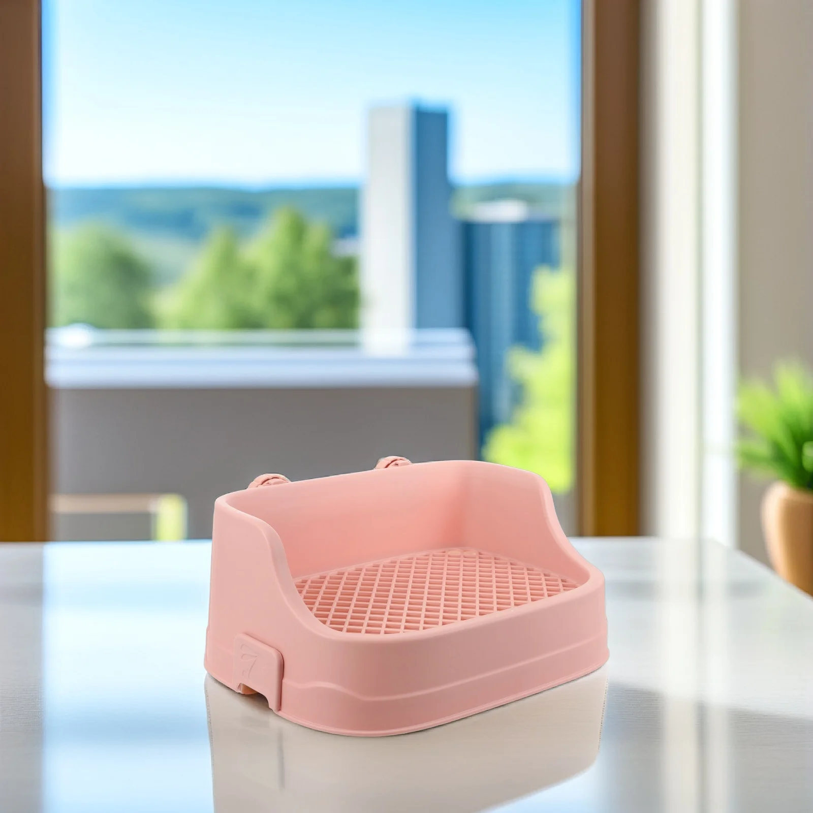 

Pet Potty Toilet Trainer Corner Litter Pan Bunny Training Small Animal Household for