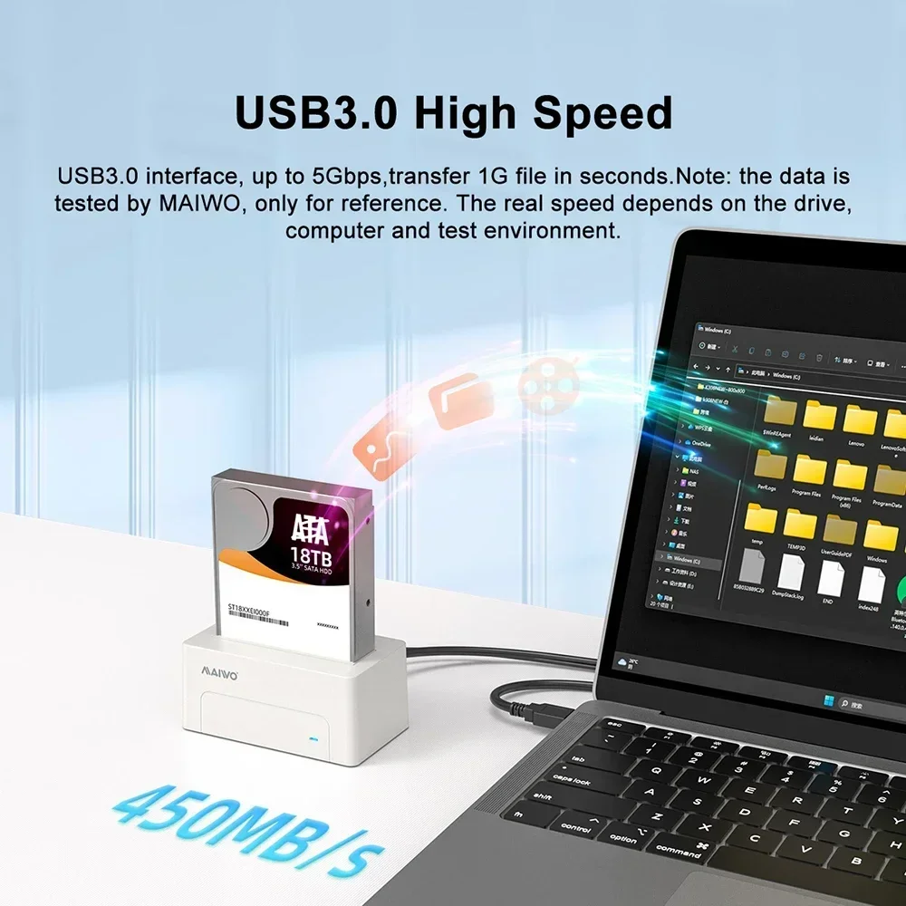 MAIWO USB 3.0 Ke SATA Eksternal Hard Drive Docking Station Enclosure Adapter untuk 2.5 3.5 Inci HDD SSD SATA 5Gbps Mendukung UASP