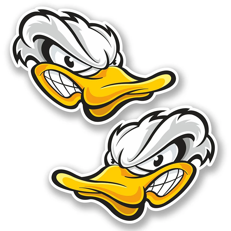 Z327# Angry White Duck Head Cartoon Funny Car Stickers  Decal Bumper Trunk Truck Graphics Pegatinas Para Coche