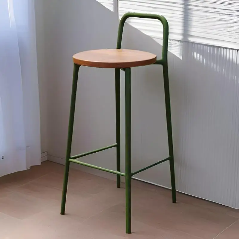 Sillas De Bar modernas para recepción, sillas altas nórdicas De lujo ligeras De madera maciza, Taburetes únicos para exteriores, muebles para el hogar