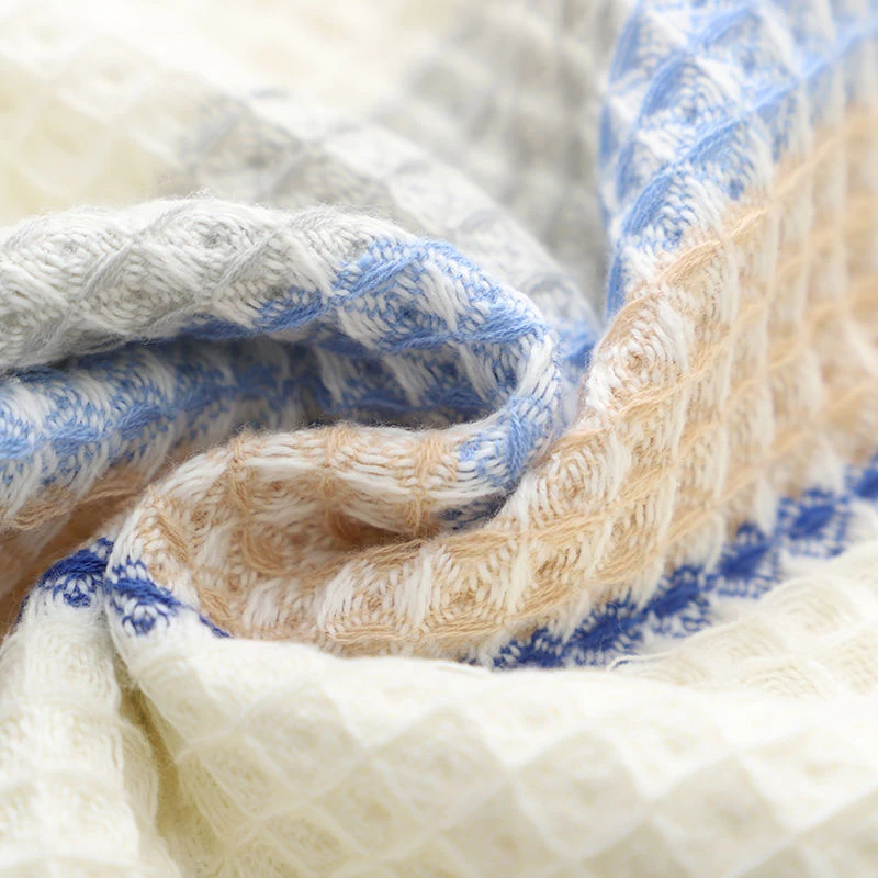 100% Cotton Striped Waffle Bath Towel 3