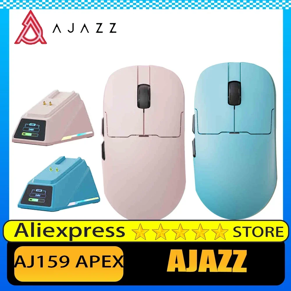 AJAZZ AJ159 APEX Wireless Mouse PAW3950 8k HZ Tri Mode Lightweight Low Latency Gaming Mouse Magnetic Charging Customized Pc Gift