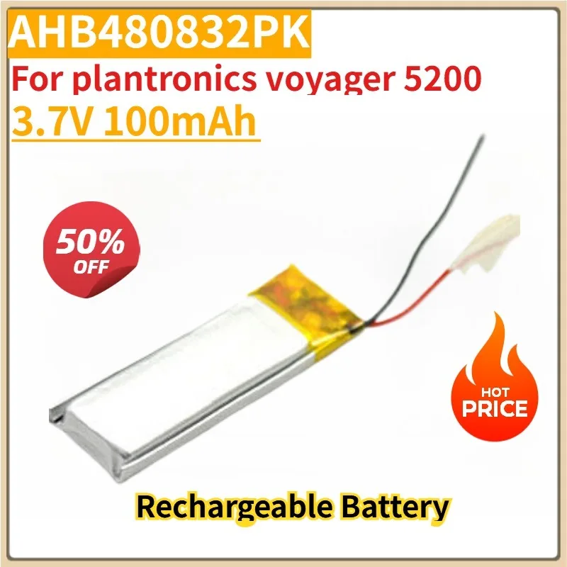 

New AHB480832PK Replacement Battery 3.7V 100mAh for plantronics voyager 5200 Li-Polymer