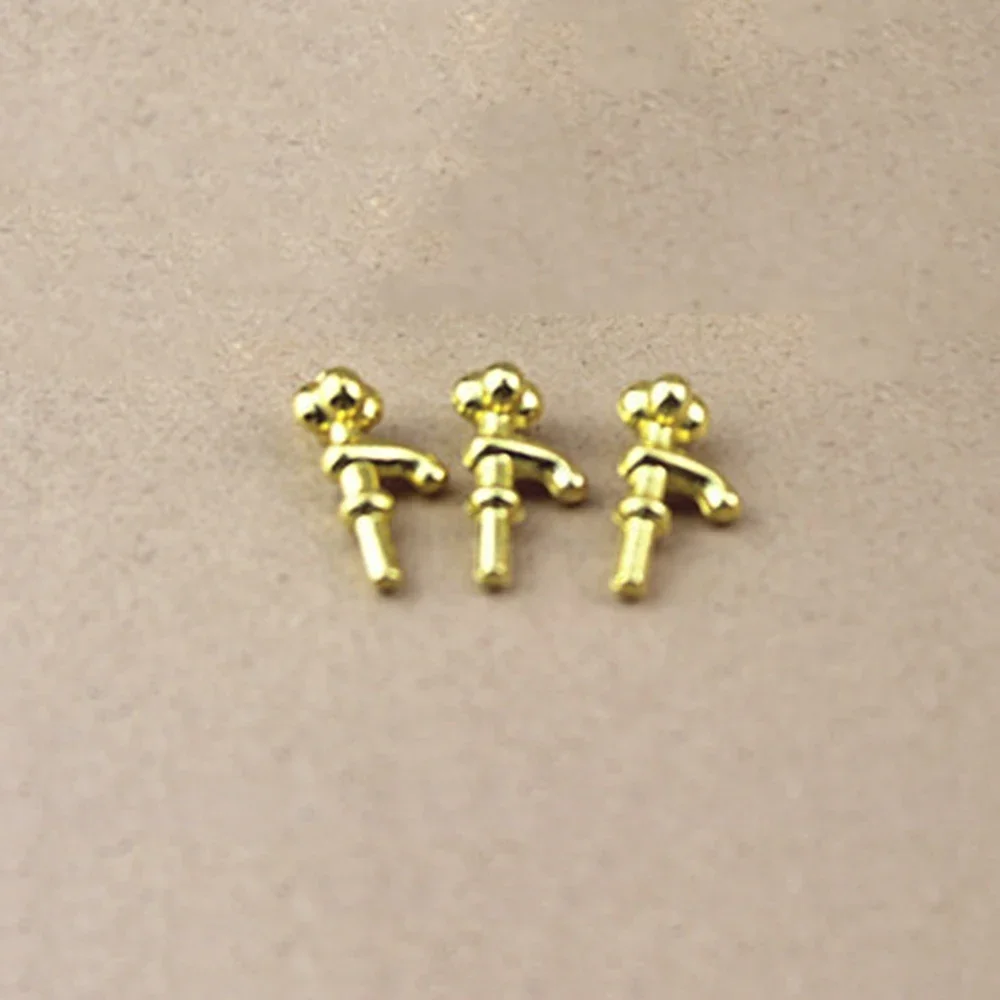 3Pcs 1/12 Dollhouse Miniature Alloy Wash Basin Faucet Mini Water Tap Model Toys for Doll House Accessories  Decoration