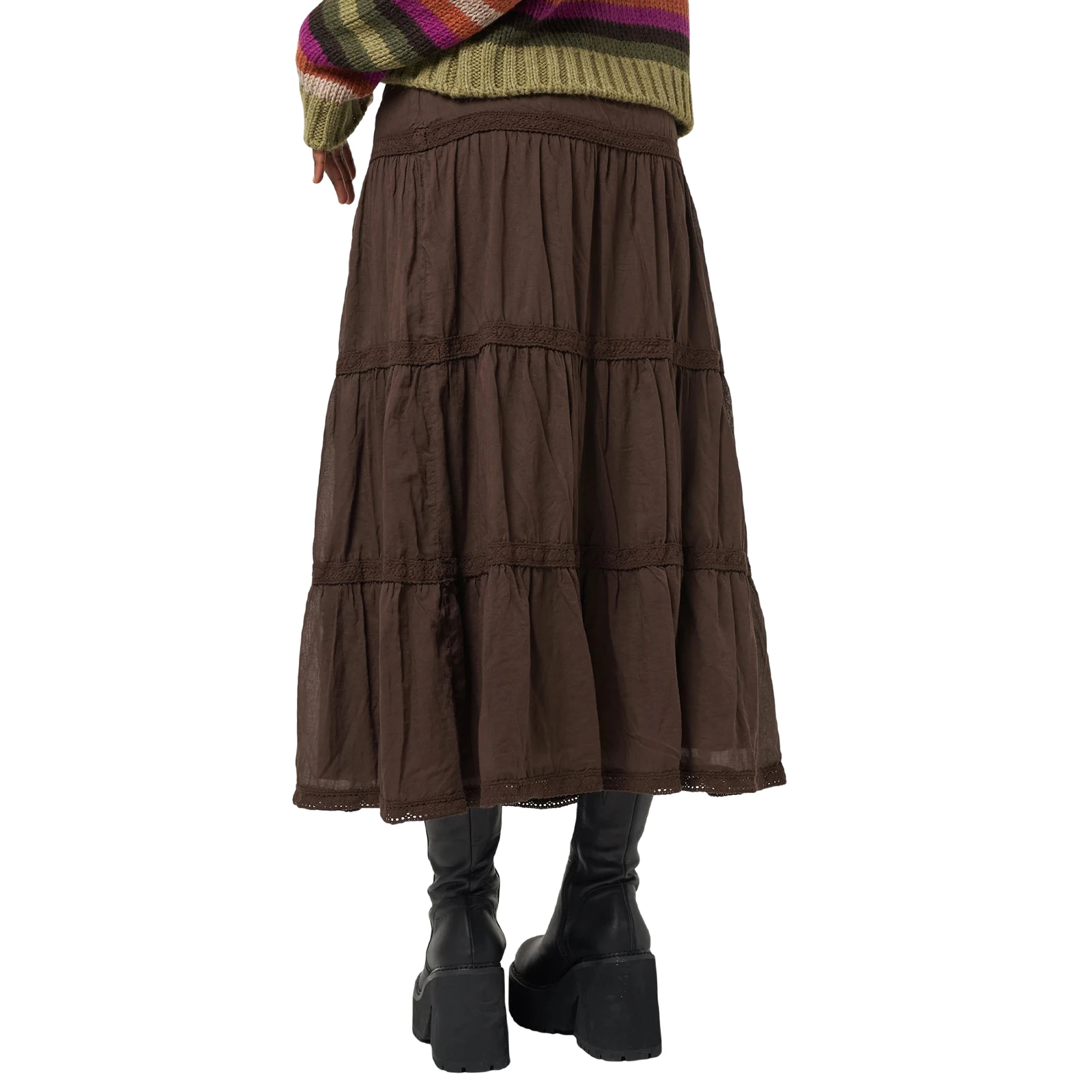 Nouvelle mode femmes jupe longue, Vintage élégant solide plissé automne balançoire jupe pour décontracté quotidien