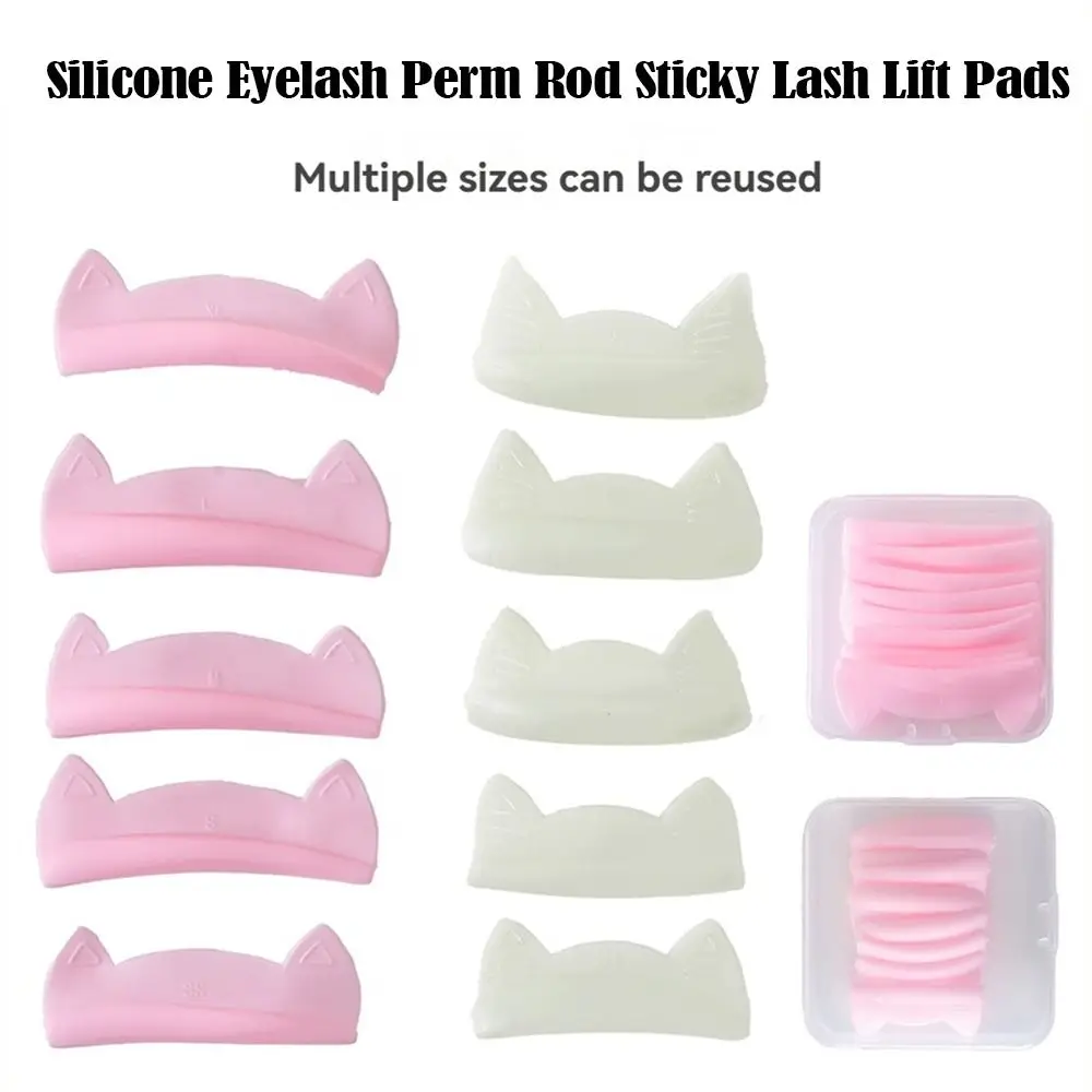 

5 Pairs Applicator Tools Silicone Lash Lift Pad Self-adhesive Reusable Eyelashes Perming Curler Rods