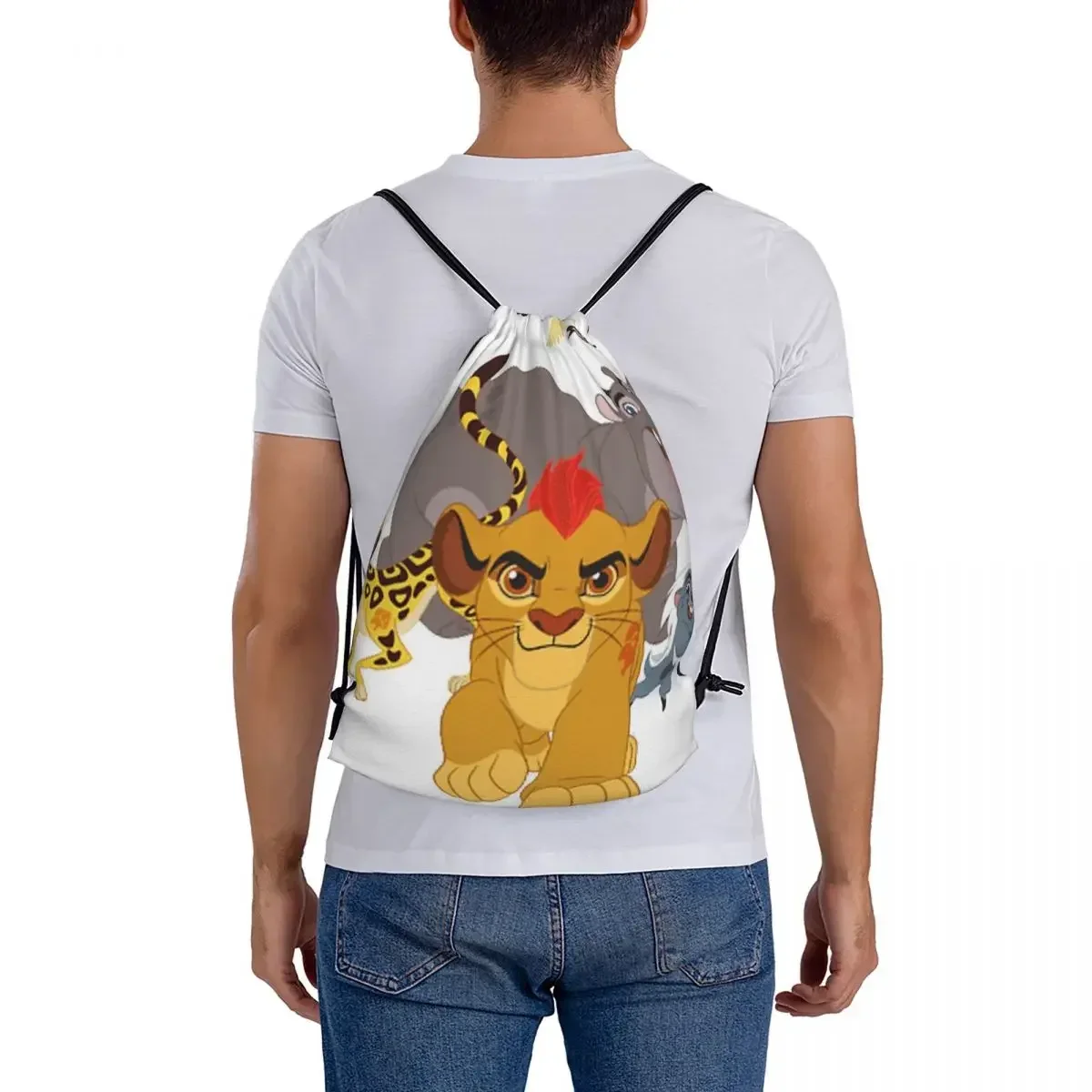 Lion Guard Backpacks Fashion Portable Drawstring Bags Drawstring Bundle Pocket Sports Bag Book Bags For Man Woman School