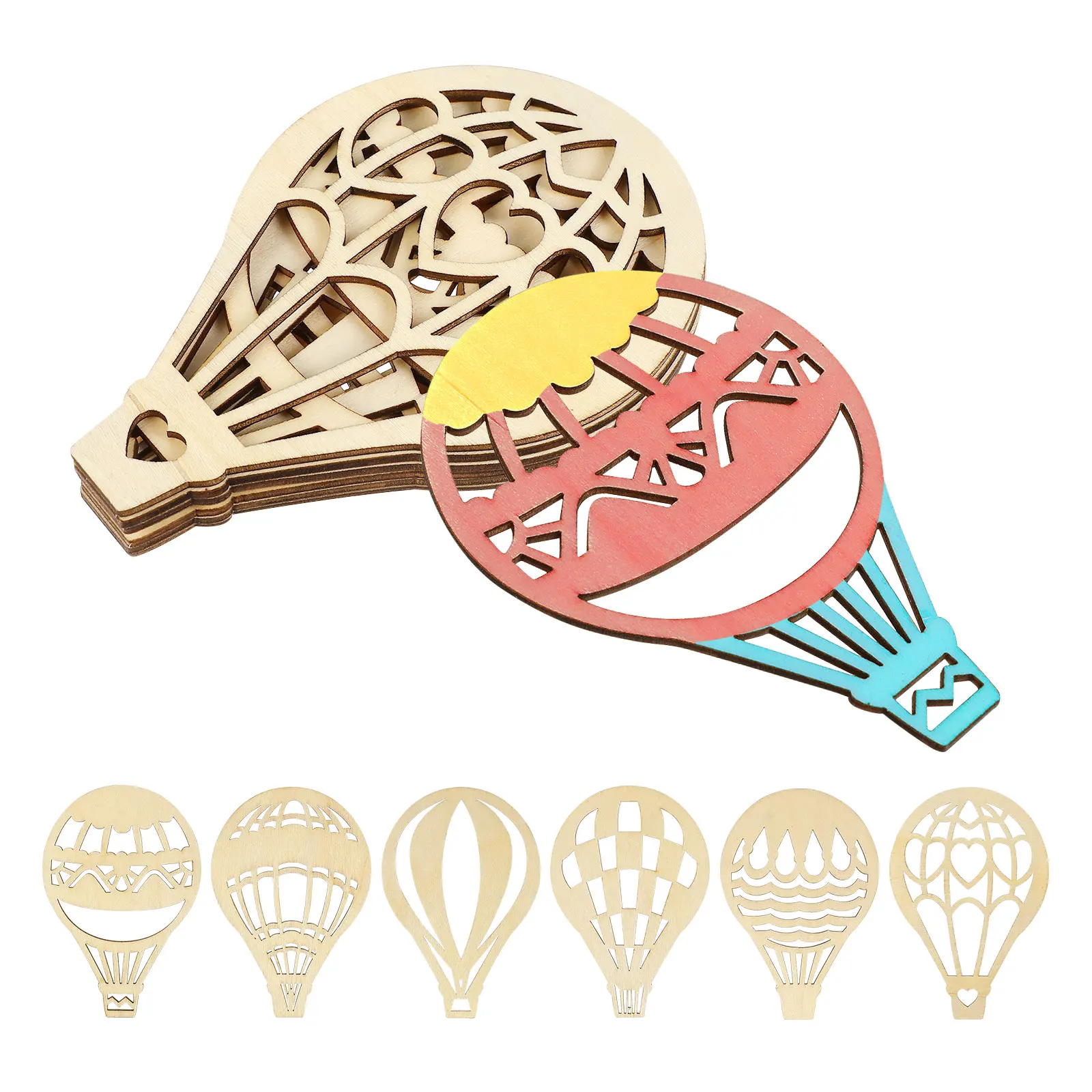 

30pcs Hot Air Balloon Wood Chips Unfinished Wooden Slices for DIY Crafts Decor Birthday Christmas Party Ornament Blanks