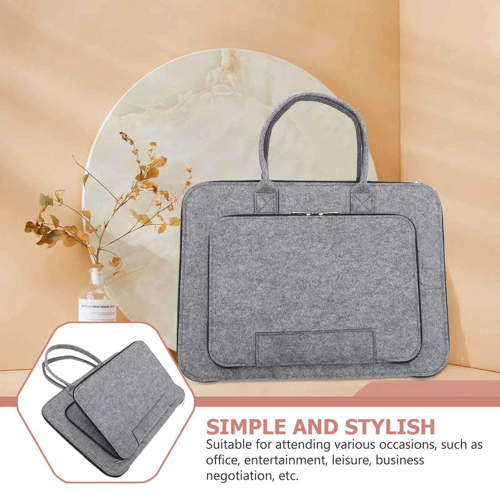 Laptop Case Bag For 13-15 Inch Computer Shockproof Felt Sleeve Portable Lightweight Notebook Cover Travel Organizer Storage