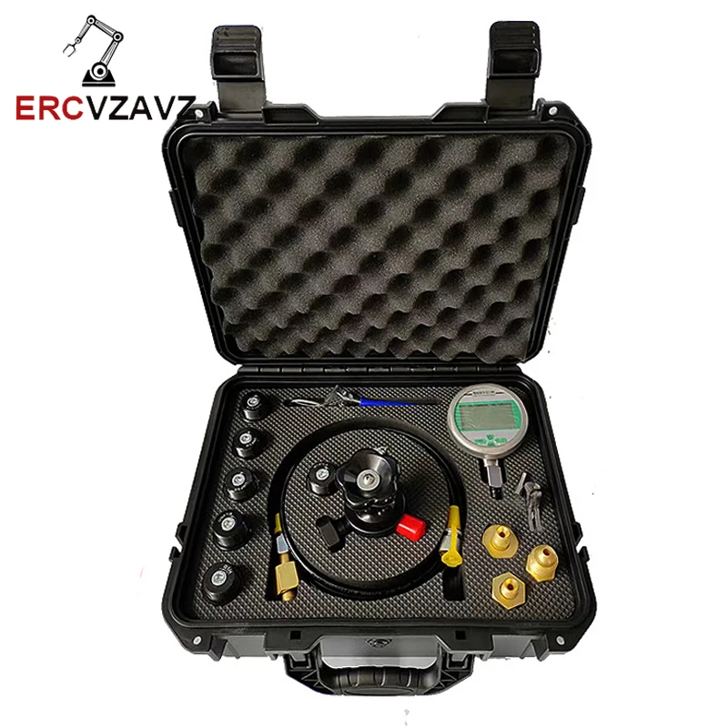 

Hydraulic Nitrogen Accumulator Charging Kit w/ 80MPA/12000PSI Digital Gauges UNF7/8 G1/4 Nitrogen Pressure Test System Fill kit