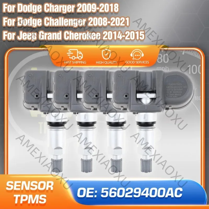 

4Pcs 433MHZ Tire Pressure Monitor Sensor 56029400AD 56029400AC TPMS Sensor For 2012-2021 Chrysler 300C 2011-2016 Lancia Thema AM