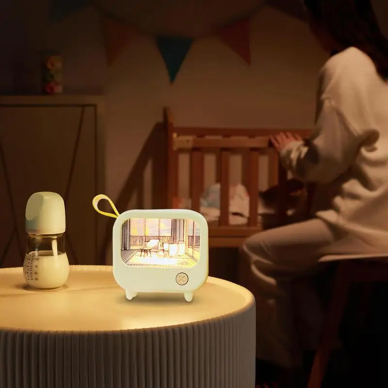 Lámpara Led de mesa de aprendizaje para niños, luz nocturna de pintura de TV, decoración del hogar, iluminación de Ambiente, Mini Escritorio, regalo de cumpleaños