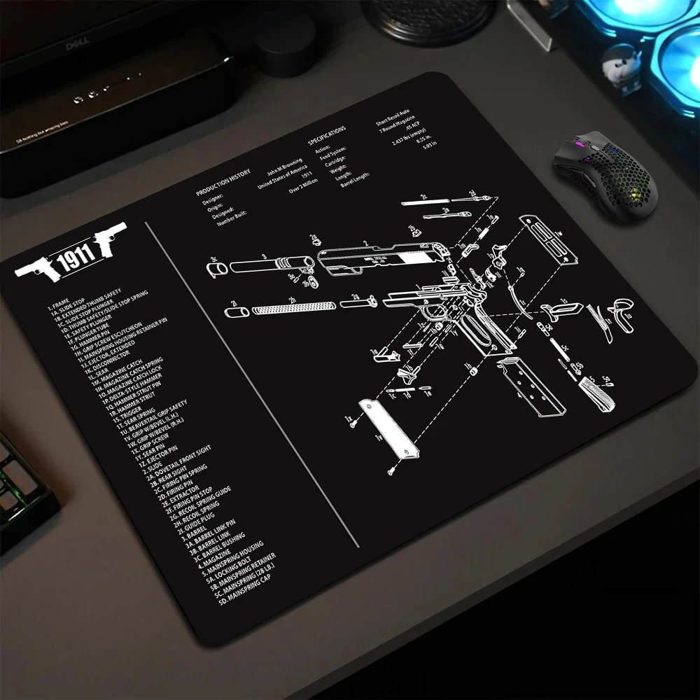 

Tactical M1911 Pistol Sig Sauer P26 Beretta 92 Gun Cleaning Mat Parts Diagram Instructions Rubber Mouse Pad Gaming Accessories