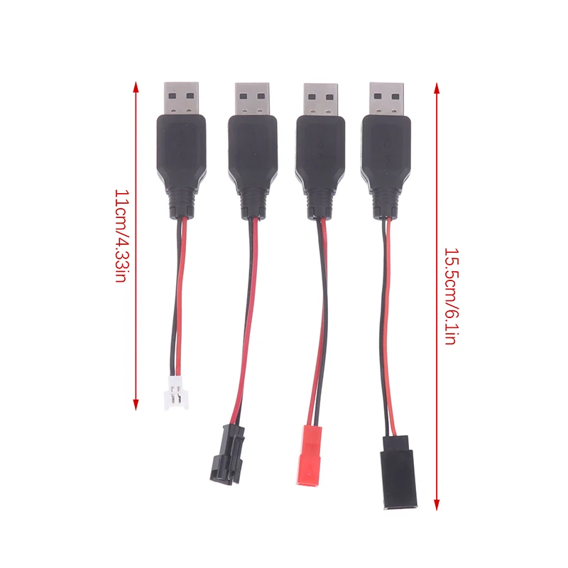 Cable de carga USB para Dron cuadricóptero teledirigido, cargador de batería de litio de 3,7 V a JST /SM / Futaba