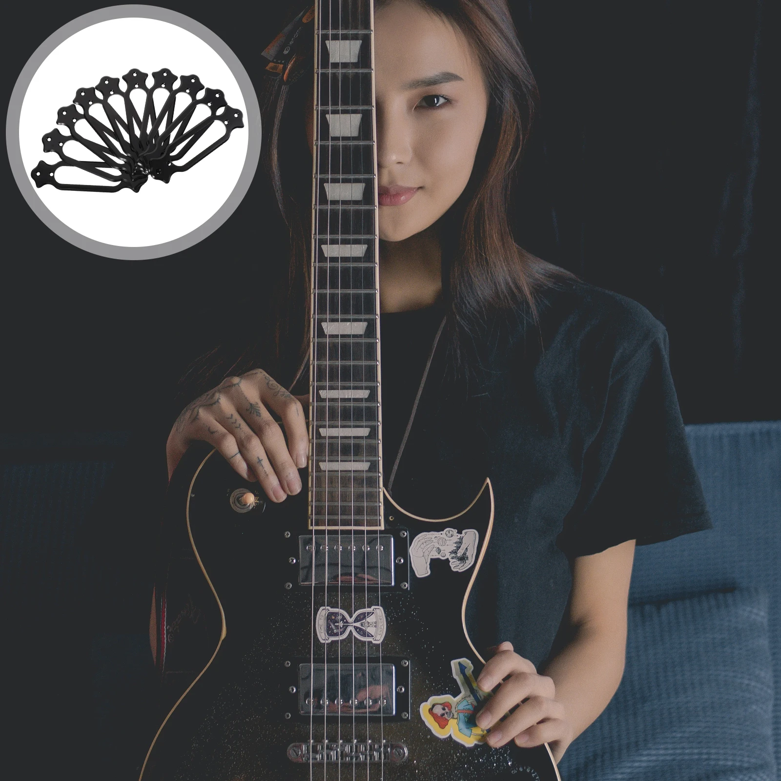 

10 Pcs Pickup Frame Framed Electric Guitar Cover Single-coil Accessories Double Frames Plastic Sound