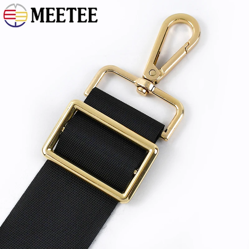 5M Meetee 10-100mm Black Nylon Webbing Luggage Bag Strap Ribbon Tape Safety Belt Band Lace Trim Clothing DIY Sewing Accessories