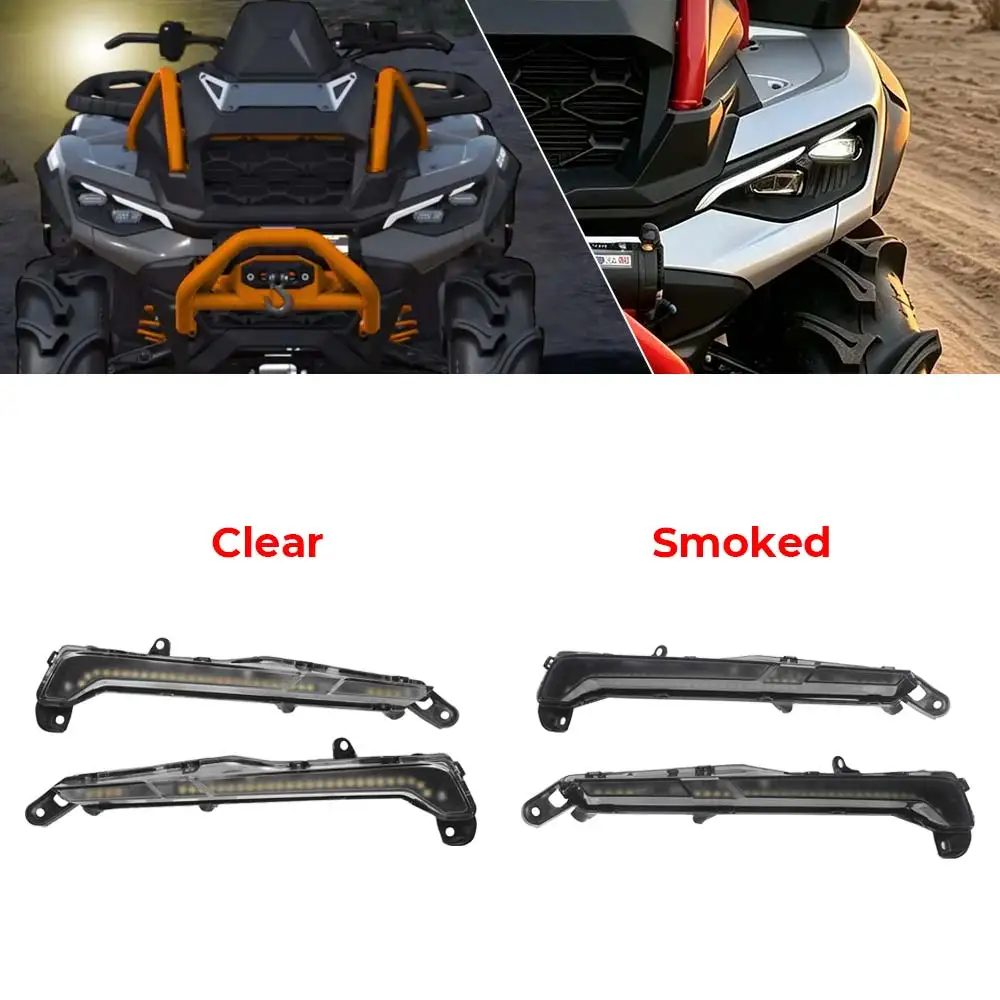 Auxiliary Led Light Led Front Drl Lamp Daytime Running Light Compatible With Can-Am Outlander 1000R Max 2025-2026 Clear/Smoked