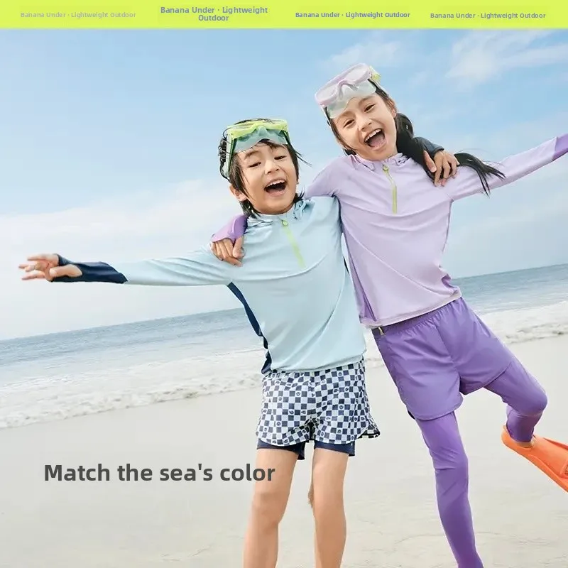 

Детский купальник для серфинга Banana Le UD078, двухсекционный, для пляжного спорта на открытом воздухе, из полиэфирного волокна, категория А