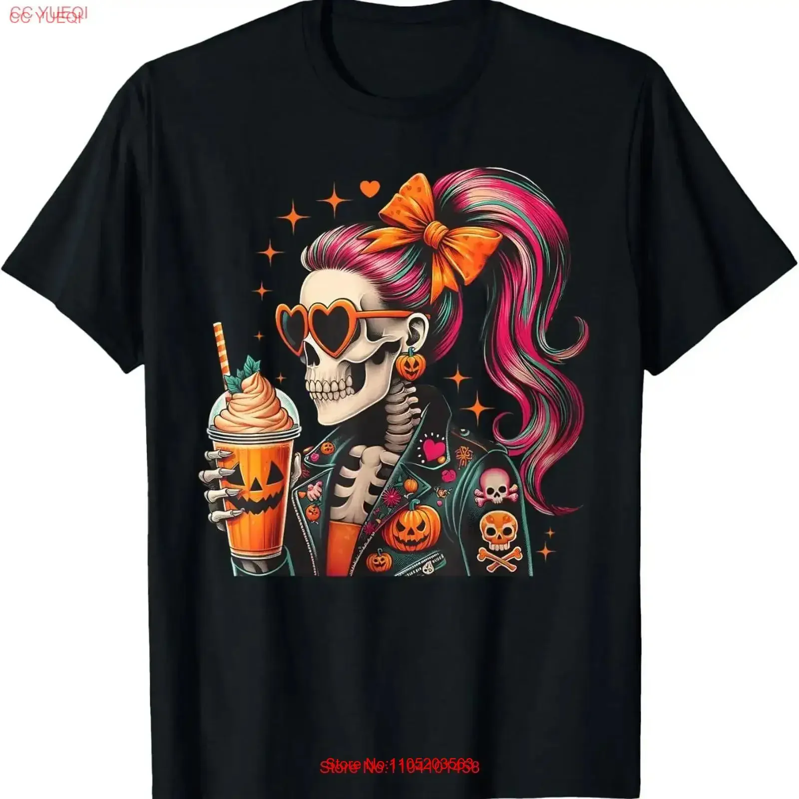 Spooky Cool Skeleton Rider Pumpkin Spice Coquette Halloween T Shirt vintage Washed Slightly Versatile Soft streetwear Unisex