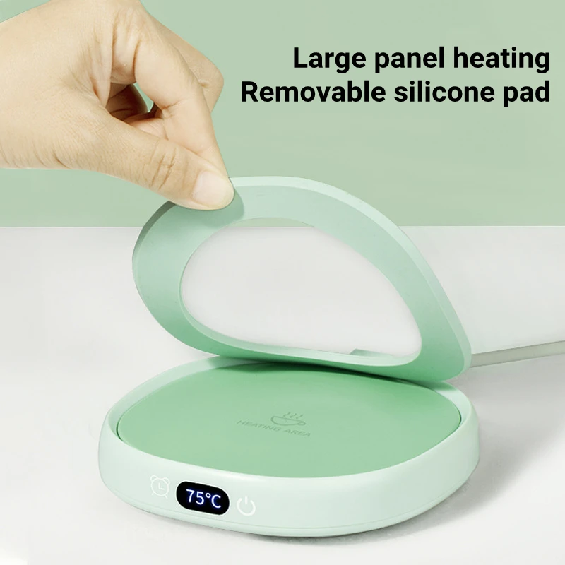 เครื่องอุ่นถ้วยสมาร์ทแก้วกาแฟนมแผ่นอุ่นไฟฟ้าสำหรับน้ำชาอุณหภูมิคงที่แผ่นอุ่นเกียร์3แผ่น