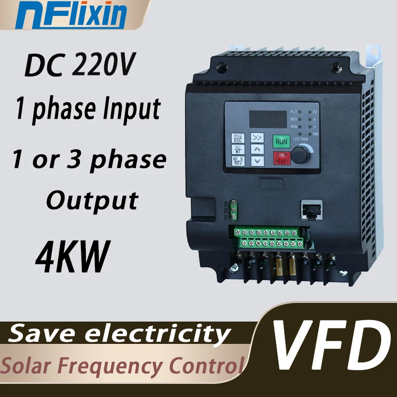 PV solar inverter DC to AC three-phase converter 220V 0.75kw/1.5kw/2.2kw/4kw with MPPT Control solar pump VFD