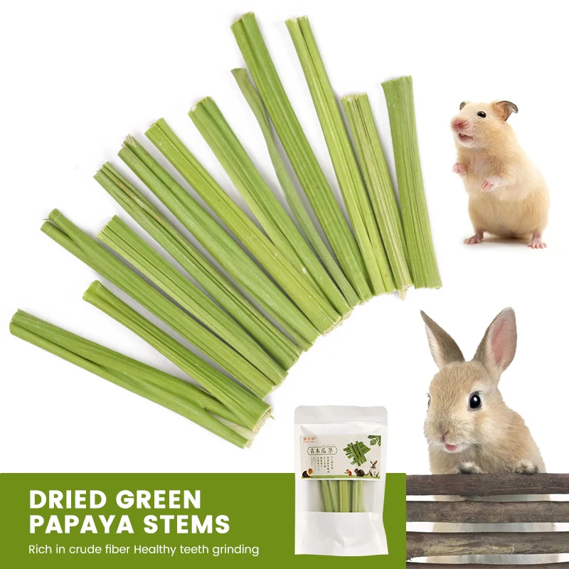 20g de molienda de dientes de mascotas, tallo de papaya, Material de papaya Natural para rechinar dientes de mascotas y hámster y conejos adecuados comestibles